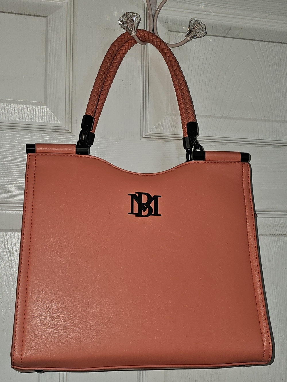 Badgley Mischka Coral Braided-Handle Satchel